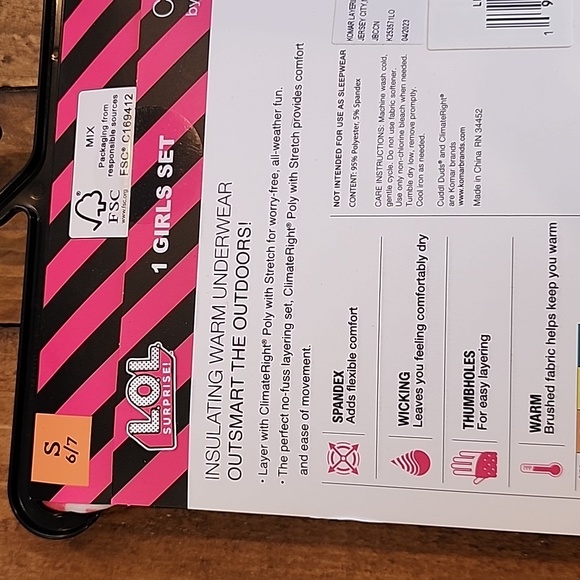 ClimateRight by Cuddl Duds L.O.L. Surprise! Girls Thermal Set Size Small 6/7 - Picture 7 of 10